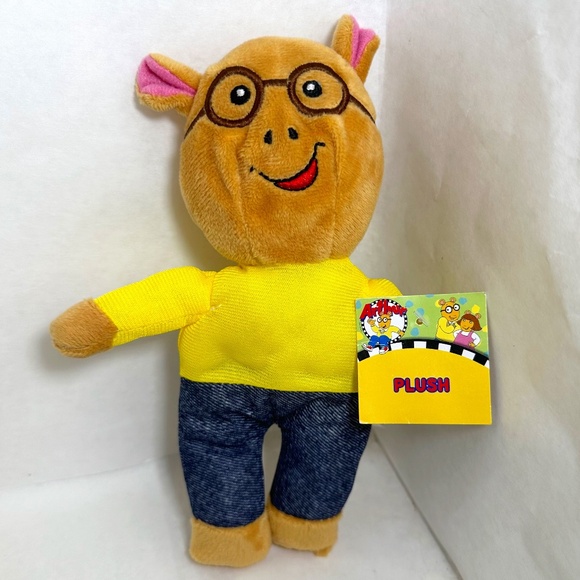 PBS Kids Arthur Embroidered Face 9" Plush Stuffed Animal Toy Doll New with Tag - Picture 1 of 4